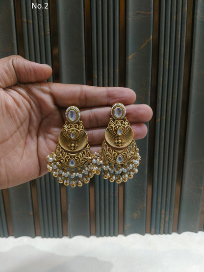 Gold Polki Niha Earrings