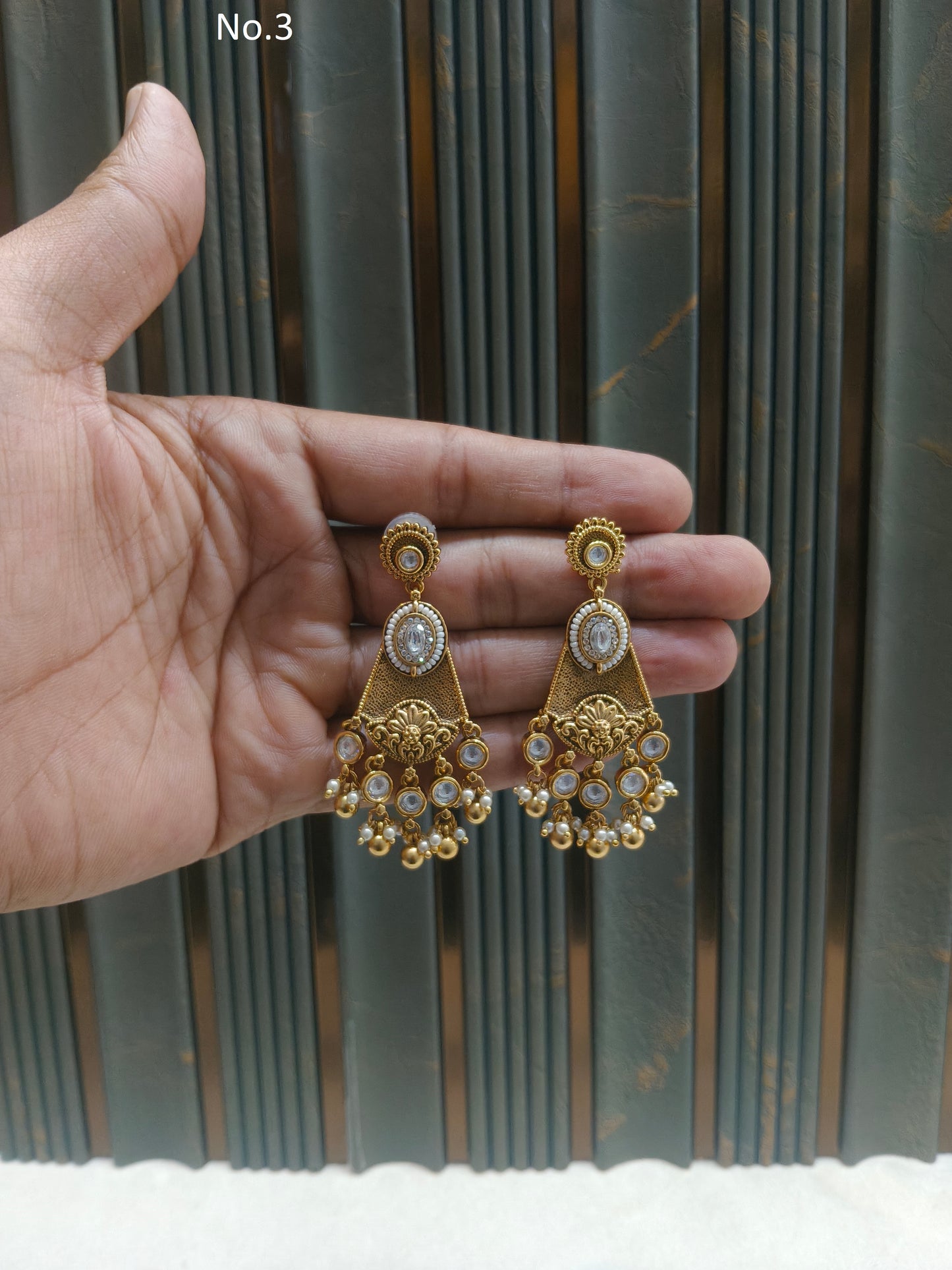 Gold Polki Niha Earrings