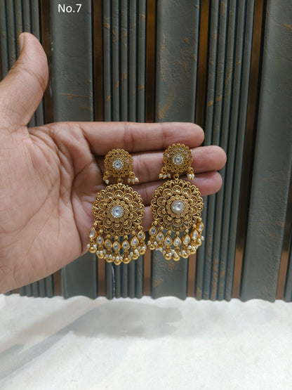 Gold Polki Niha Earrings