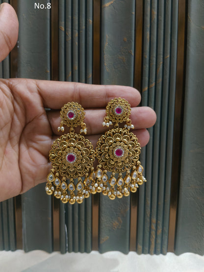 Gold Polki Niha Earrings