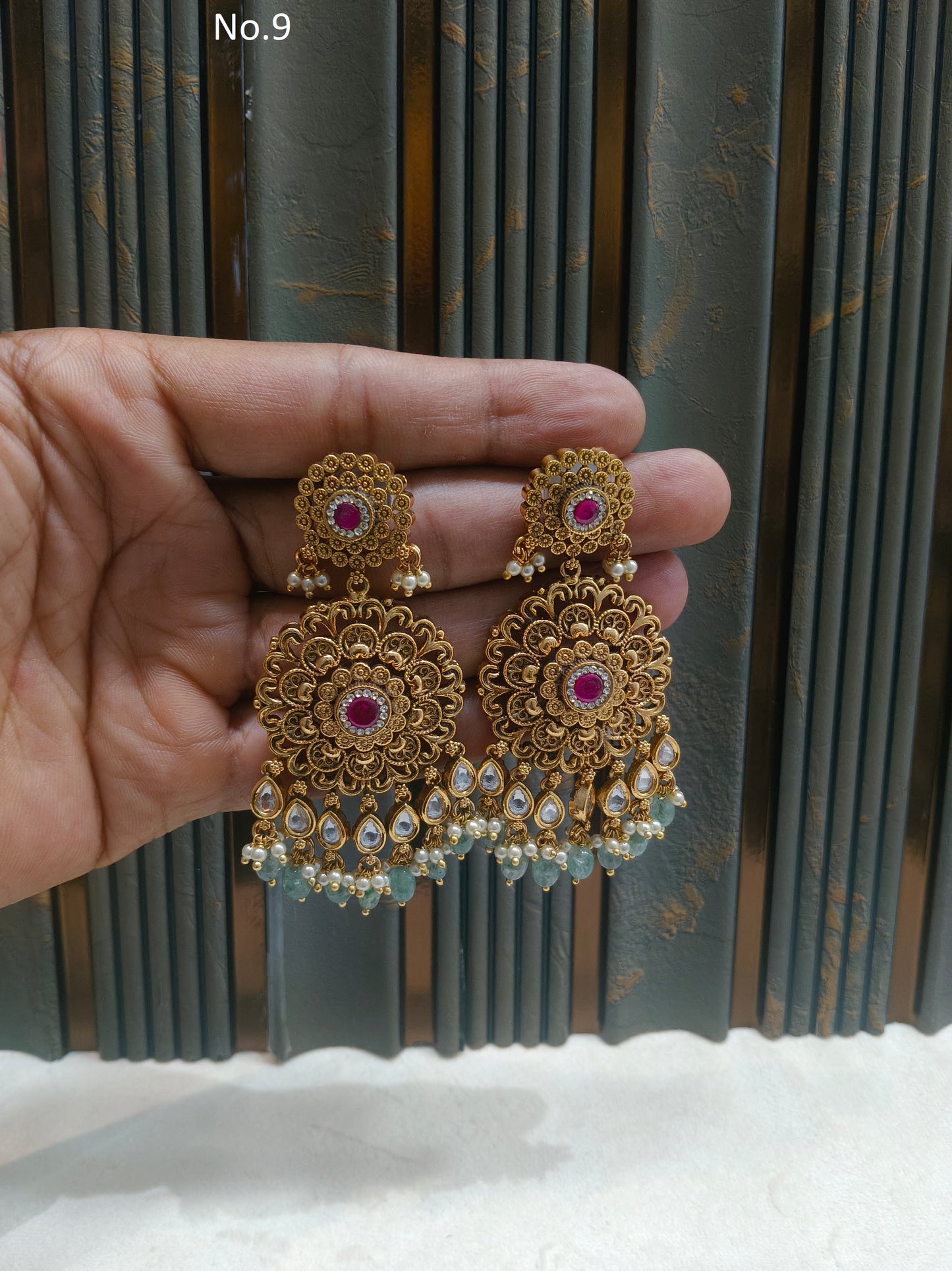 Gold Polki Niha Earrings