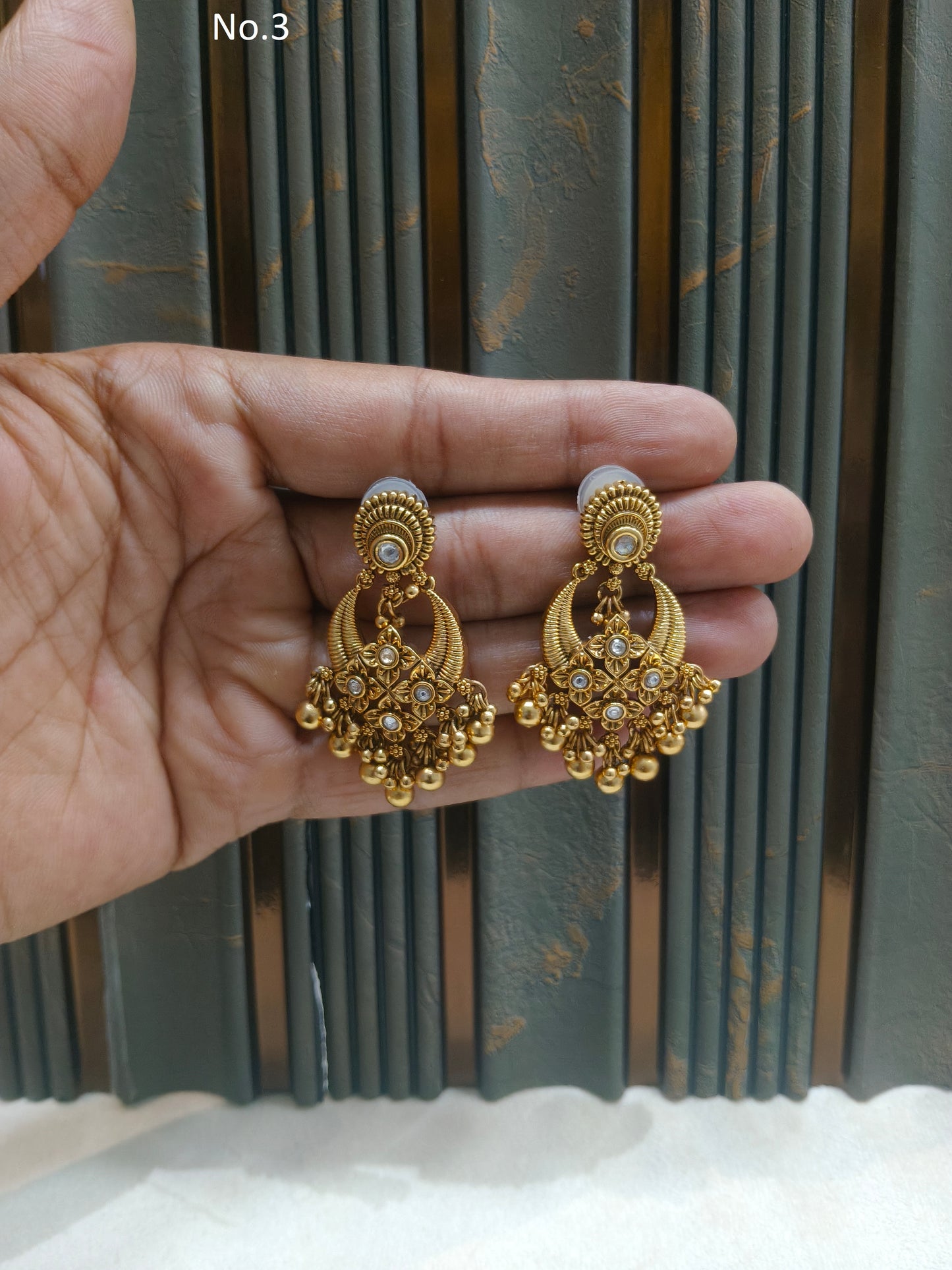 Gold Polki Niha Earrings