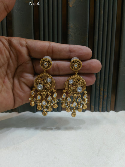 Gold Polki Niha Earrings