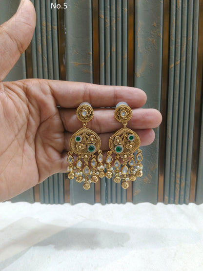 Gold Polki Niha Earrings