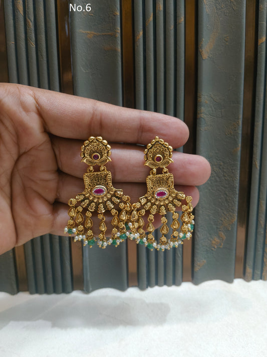 Gold Polki Niha Earrings