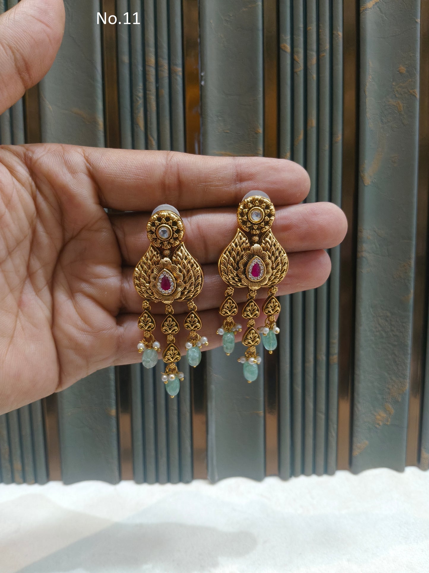 Gold Polki Niha Earrings
