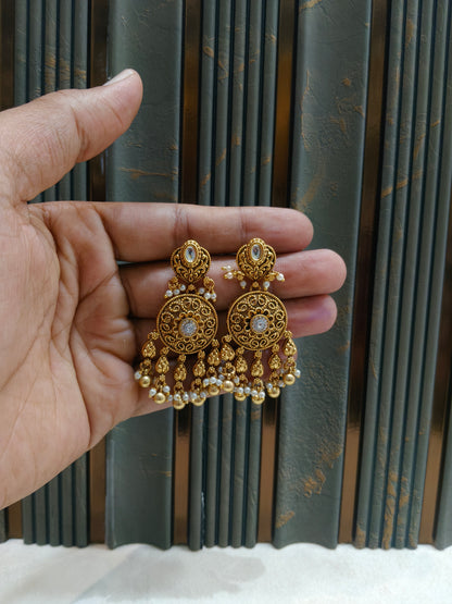 Gold Polki Niha Earrings