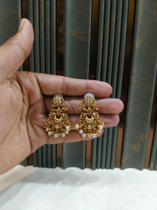 Gold Polki Niha Earrings