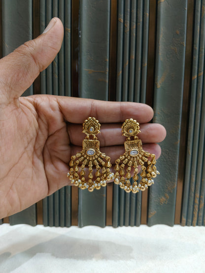 Gold Polki Niha Earrings