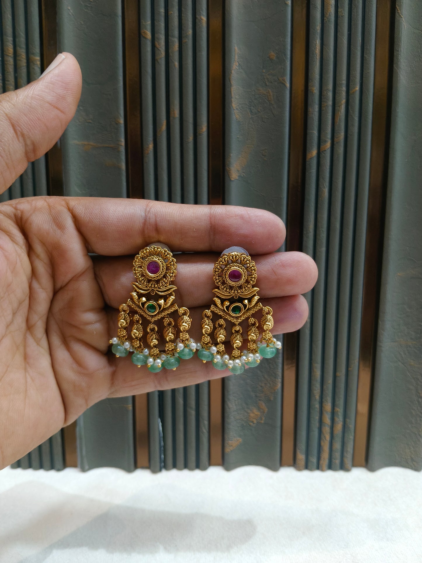 Gold Polki Niha Earrings