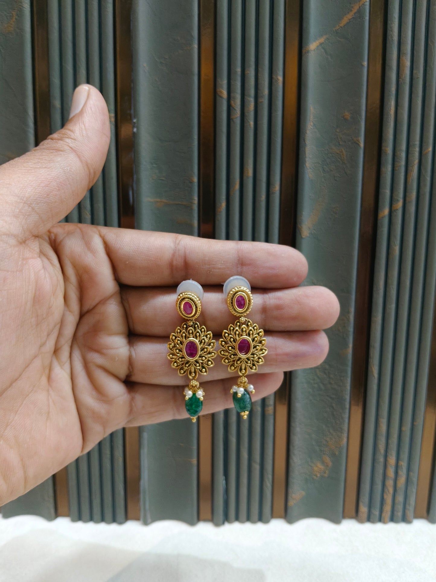 Gold Polki Niha Earrings