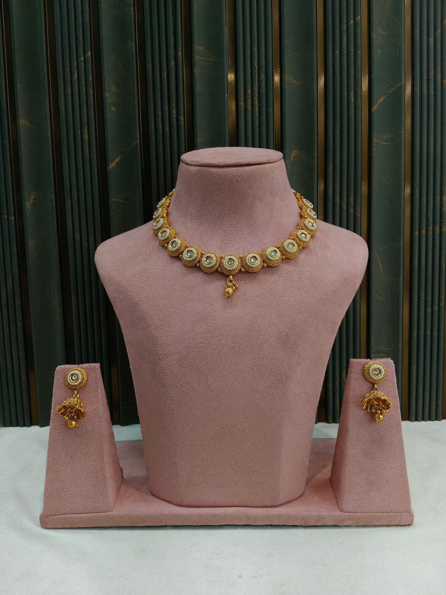 Gold Polki Necklace Jewellery Mansi Sets