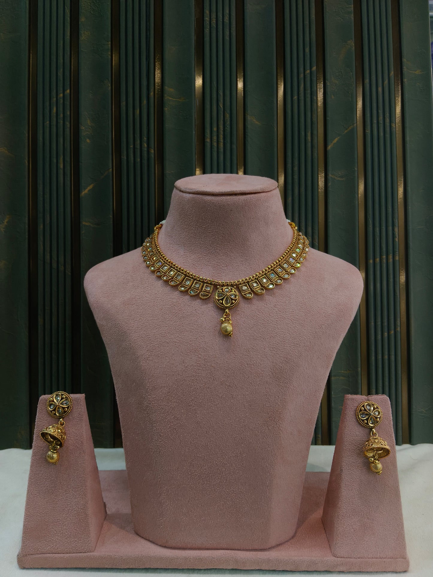 Gold Polki Necklace Jewellery Mansi Sets