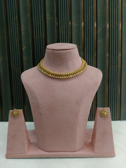 Gold Polki Necklace Jewellery Mansi Sets