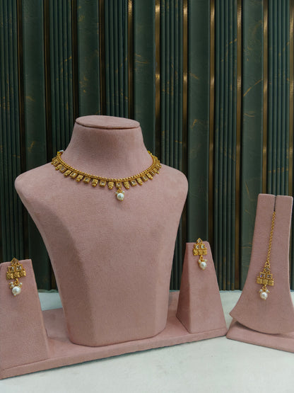 Gold Polki Necklace Jewellery Mansi Sets