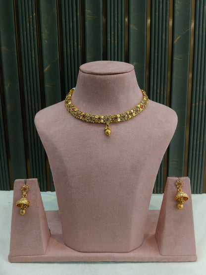 Gold Polki Ruby Necklace Jewellery Mansi Sets