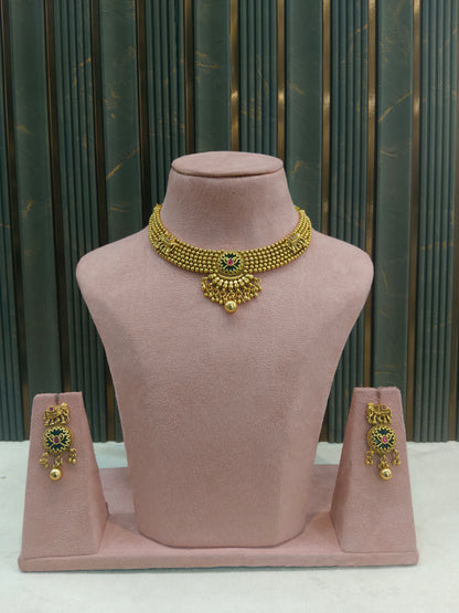 Gold Polki Ruby Sage Green Necklace Jewellery Mehram Sets
