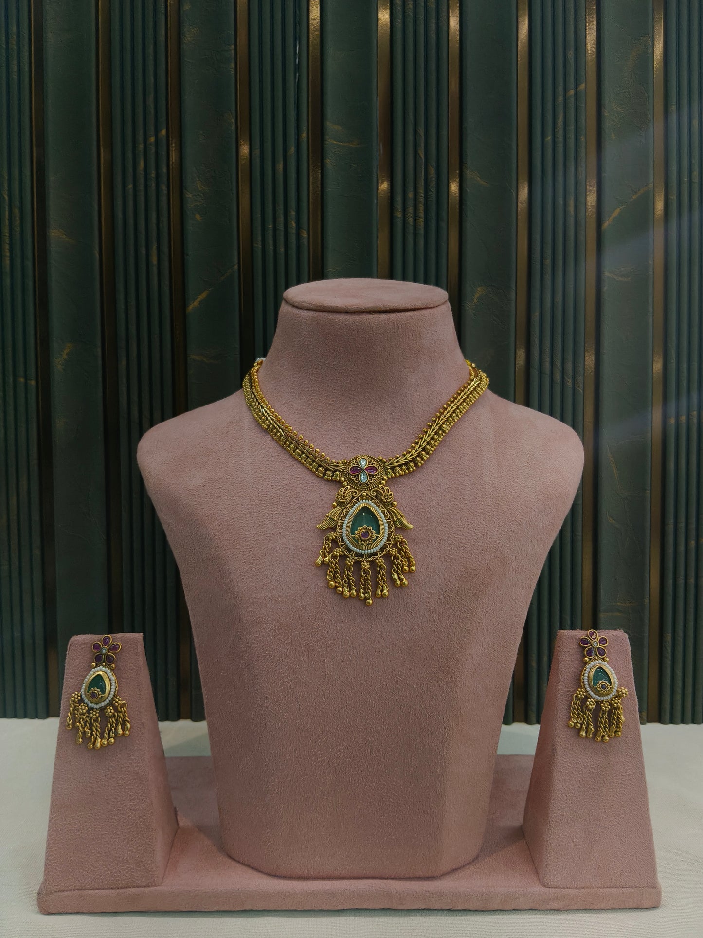 Gold Polki Necklace Jewellery Juhi  Sets