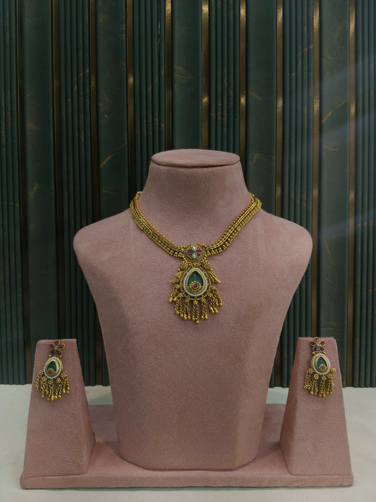 Gold Polki Necklace Jewellery Juhi  Sets