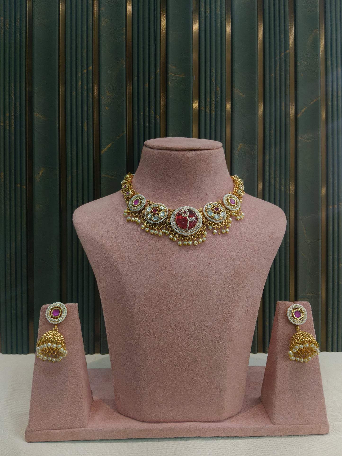 Gold Polki Necklace Jewellery Juhi  Sets