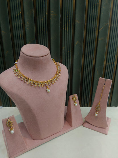 Gold Polki Necklace Jewellery Juhi  Sets
