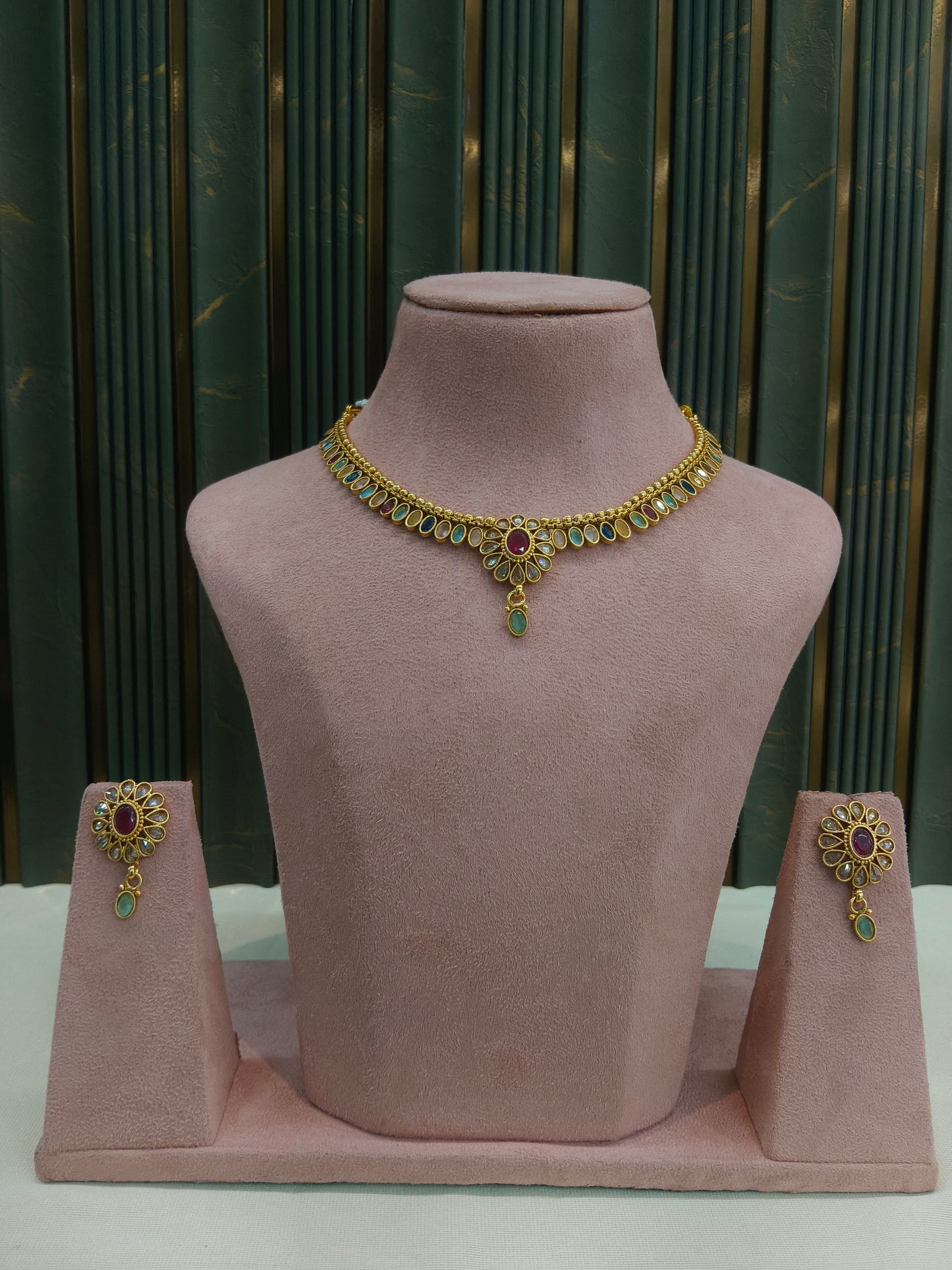 Gold Polki Necklace Jewellery Juhi  Sets