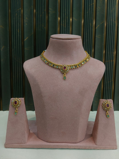 Gold Polki Necklace Jewellery Juhi  Sets