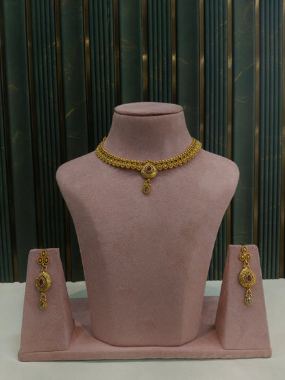 Gold Polki Necklace Jewellery Juhi  Sets