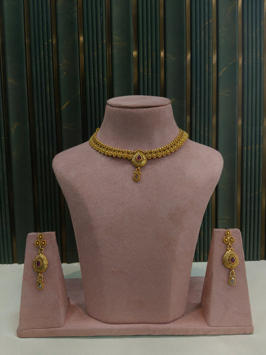Gold Polki Necklace Jewellery Juhi  Sets