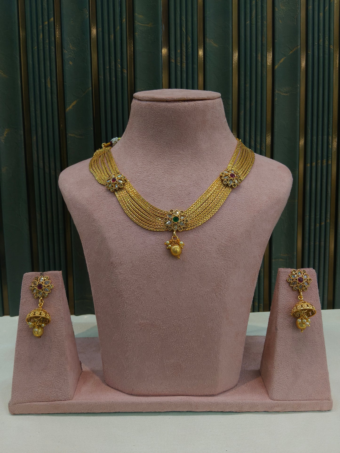 Gold Polki Necklace Jewellery Juhi  Sets