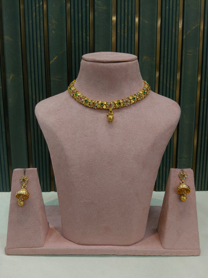 Gold Polki Necklace Jewellery Juhi  Sets