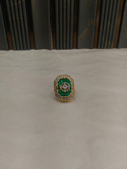 Kundan Adjustable Una Finger Rings