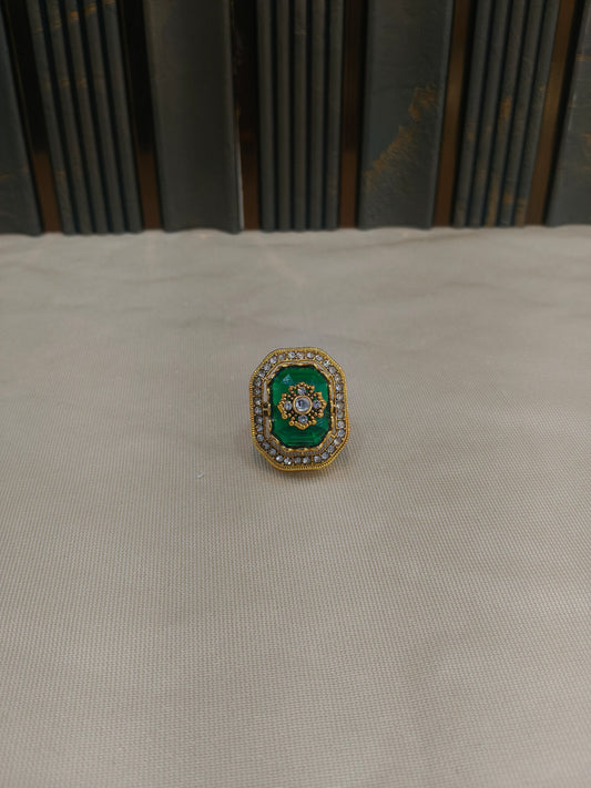 Kundan Adjustable Una Finger Rings