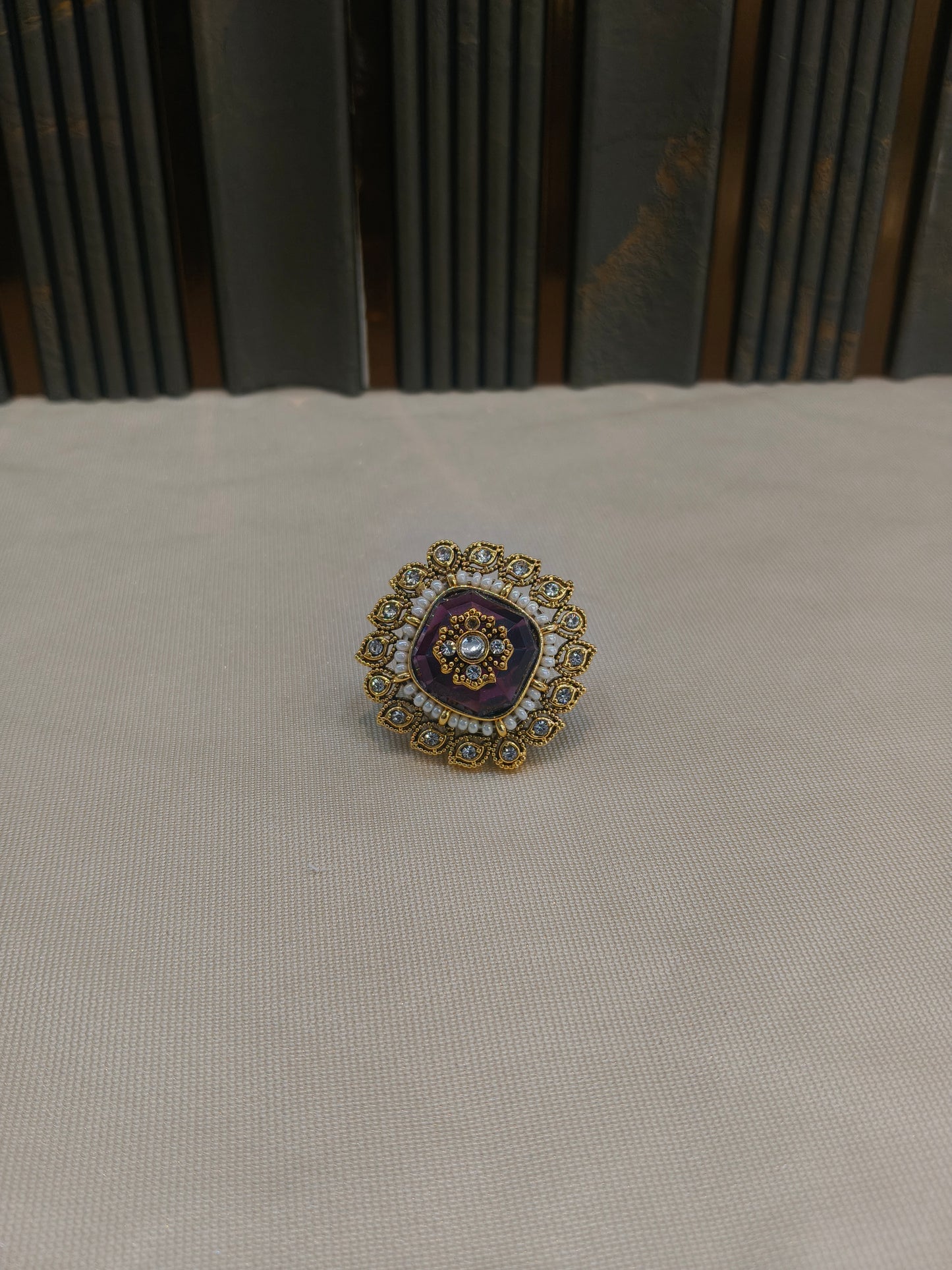 Kundan Adjustable Una Finger Rings