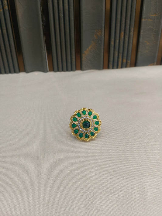 Kundan Adjustable Una Finger Rings