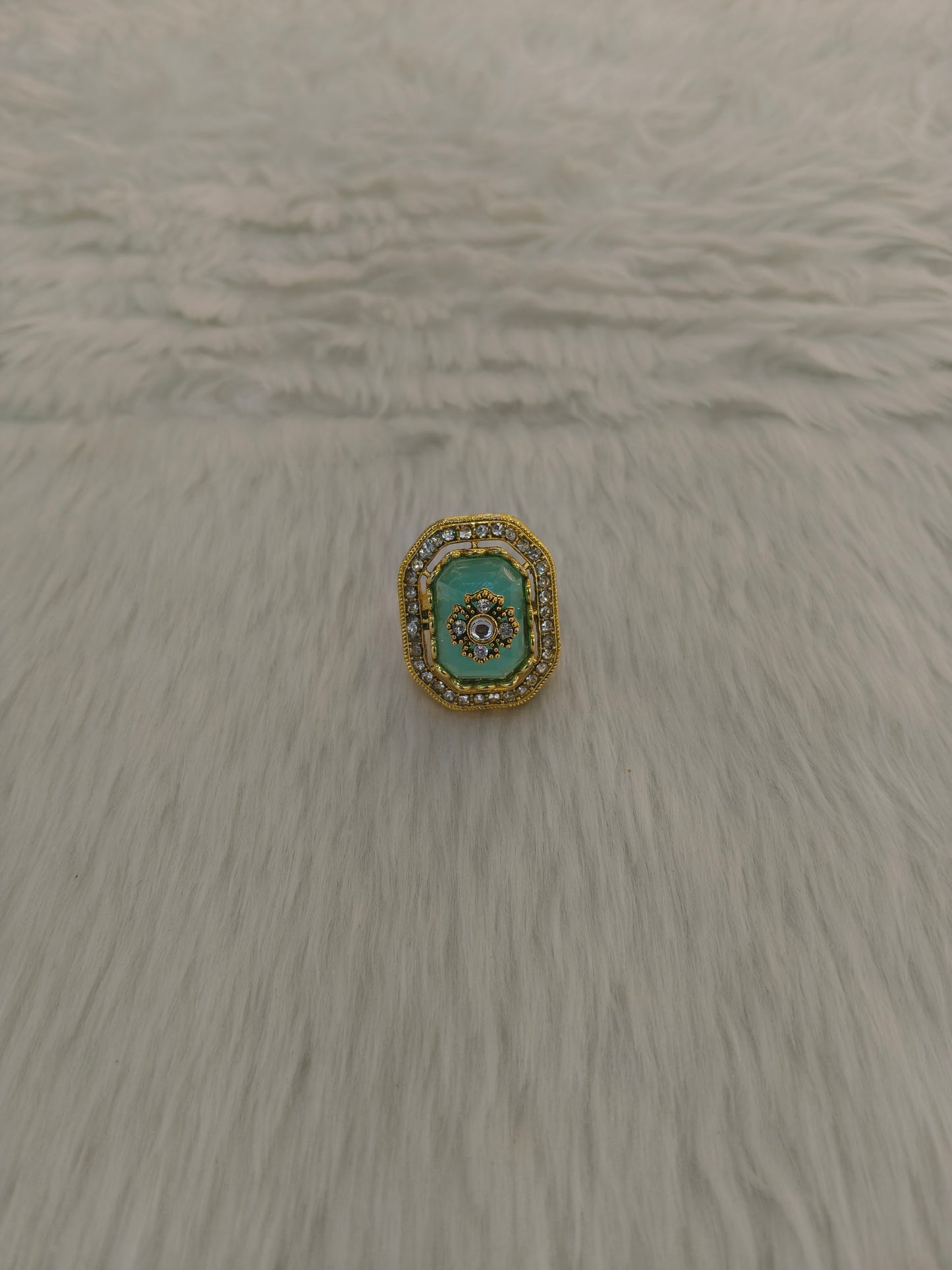 Kundan Adjustable Una Finger Rings