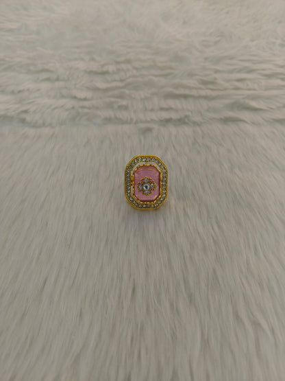 Kundan Adjustable Una Finger Rings