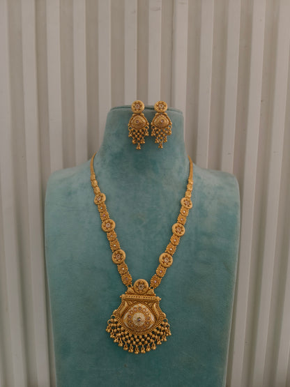 Gold Polki Long Rani Haar Necklace Anaya Jewellery Set