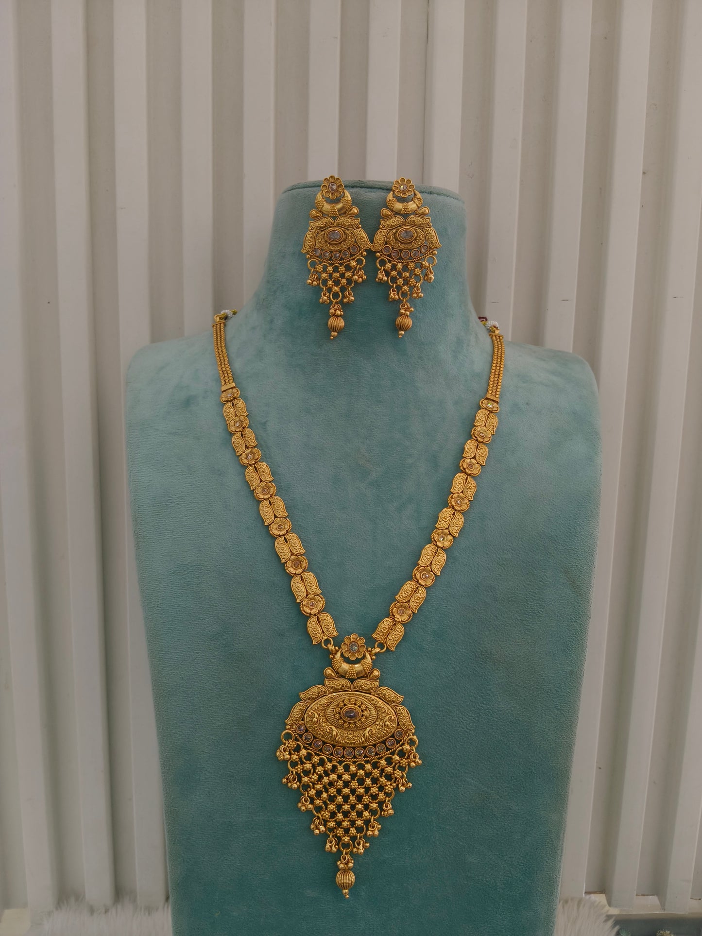 Gold Polki Long Rani Haar Necklace Anaya Jewellery Set