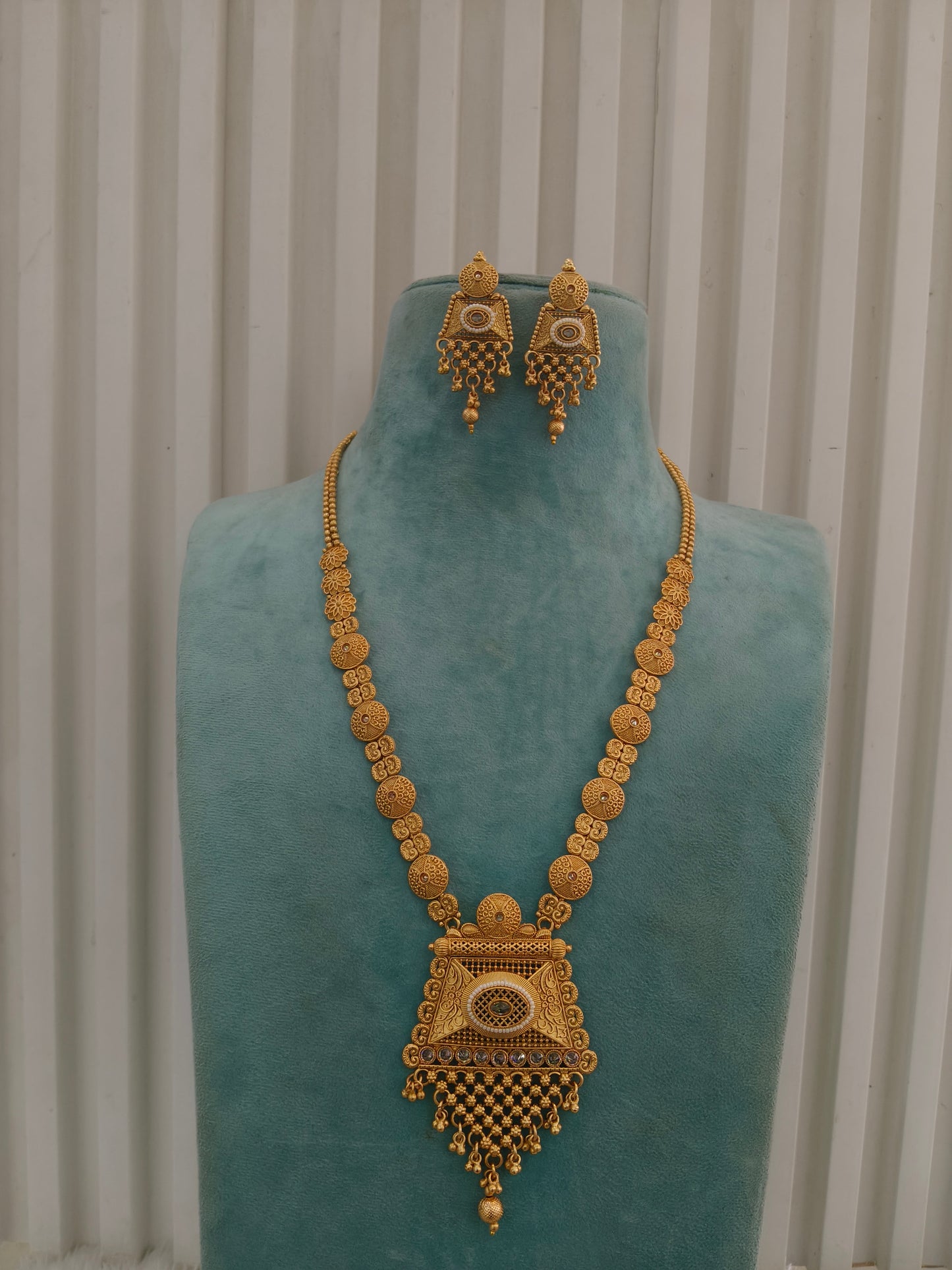Gold Polki Long Rani Haar Necklace Anaya Jewellery Set