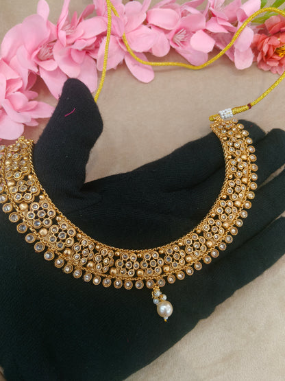 Gold Polki Necklace Jewellery Roma Set