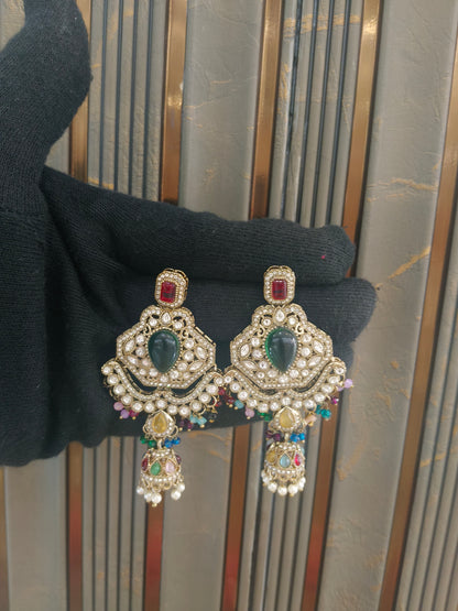 Antique Kundan Bollywood Kanif Earrings