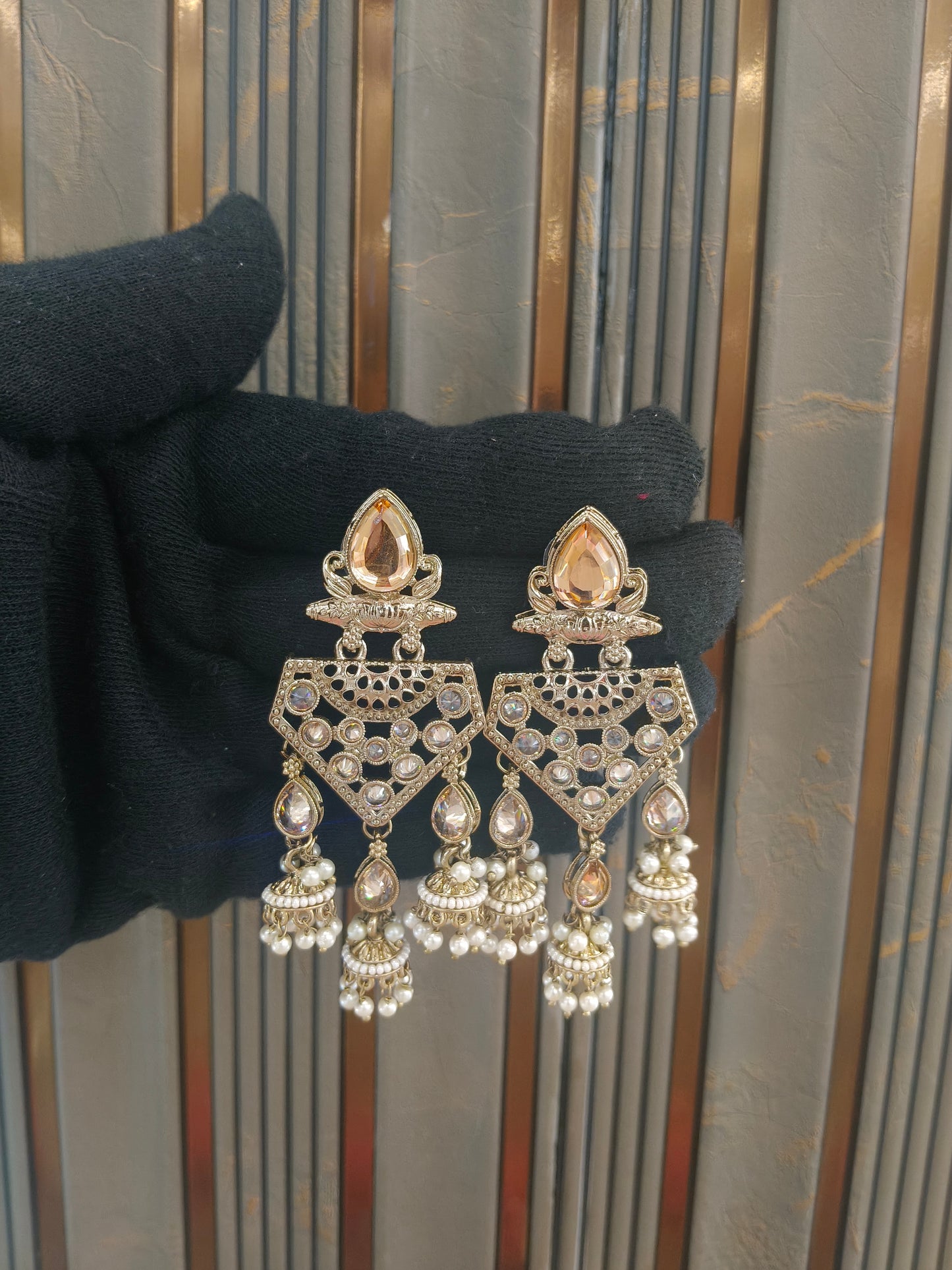 Antique Kundan Bollywood Kanif Earrings