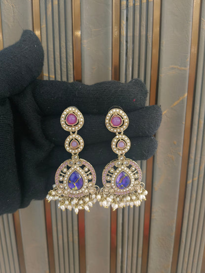 Antique Kundan Bollywood Kanif Earrings