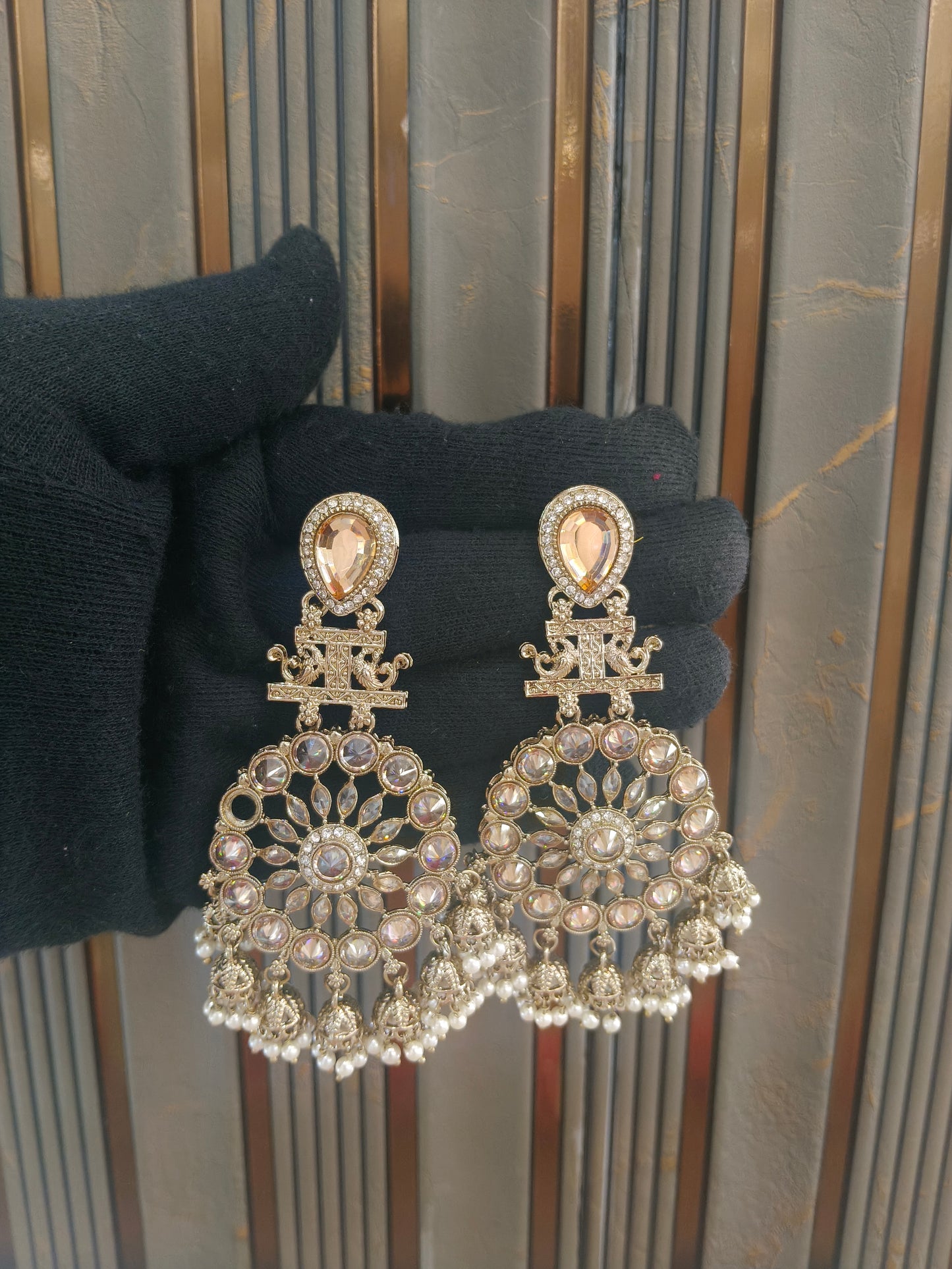 Antique Kundan Bollywood Sarpunch Earrings