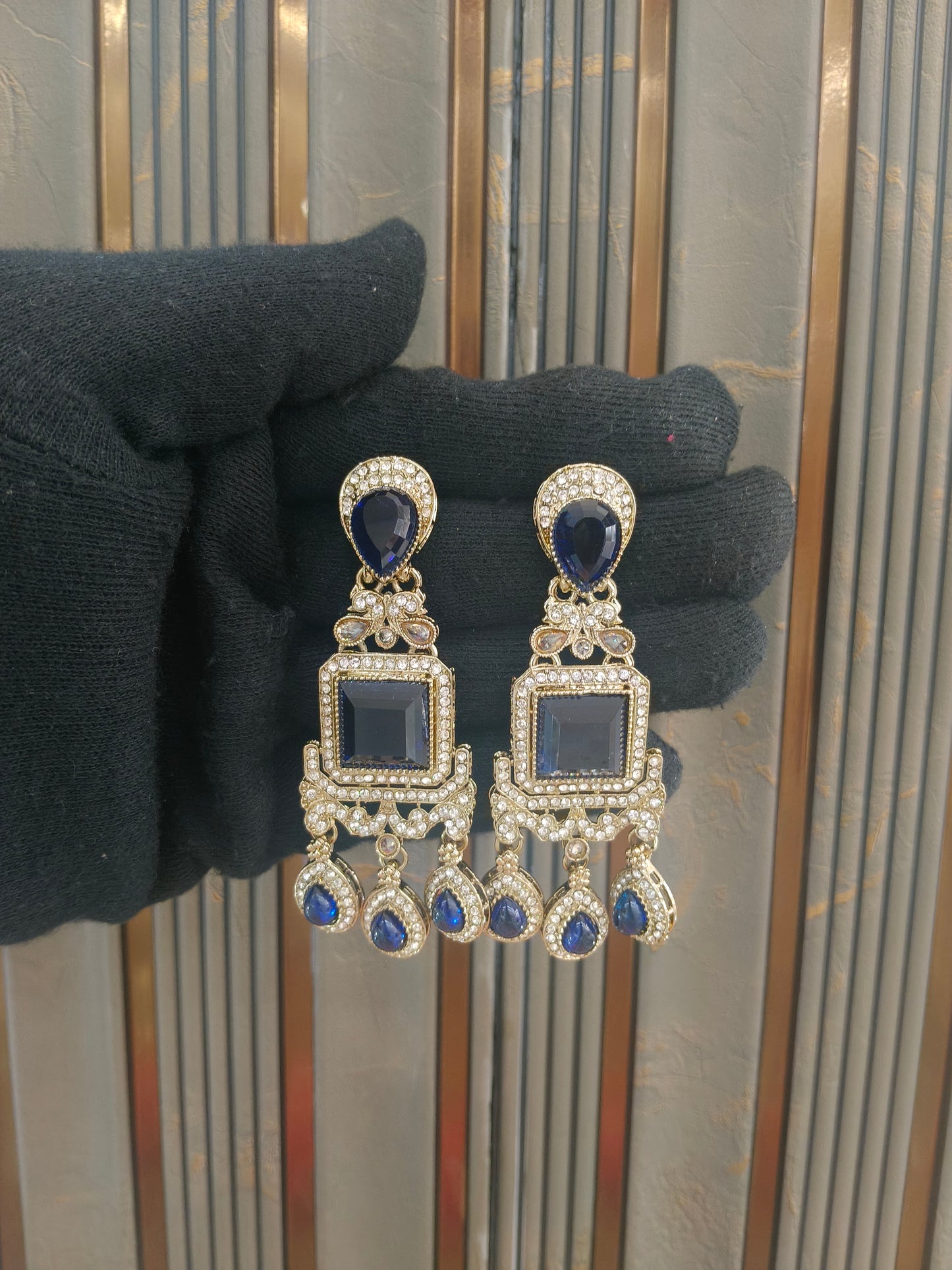 Antique Blue Bollywood Nitika Earrings