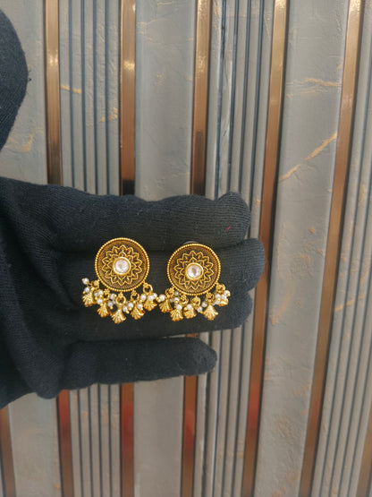 Gold Polki Yaad Earrings