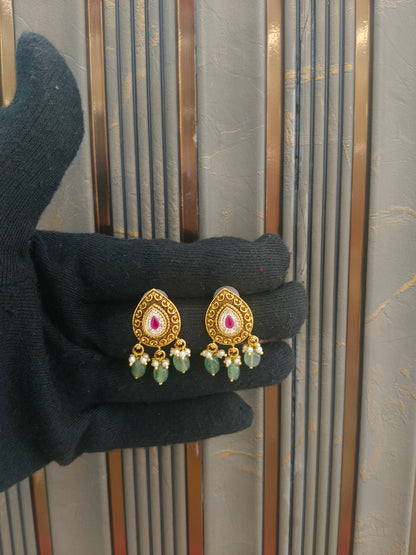 Gold Polki Yaad Earrings