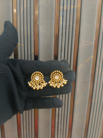 Gold Polki Yaad Earrings