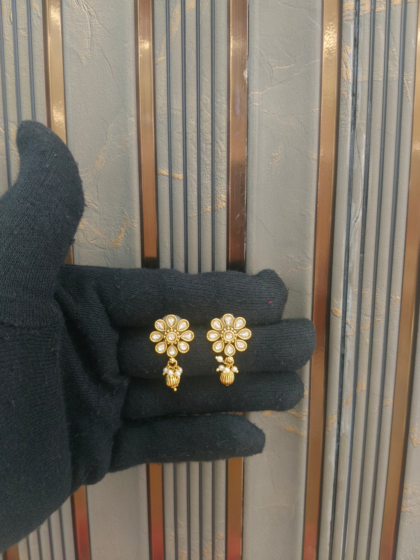 Gold Polki Yaad Earrings